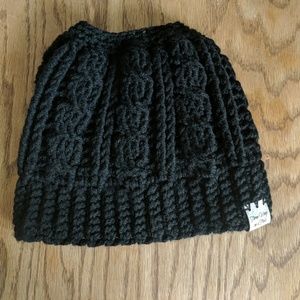 Cute top-knot/ high ponytail knittes hat